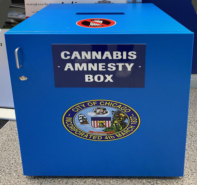 Cannabis Amnesty Box In O'Hare Airport